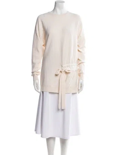 Pre-owned Tibi Merino Wool Bateau Neckline Sweater In Neutral