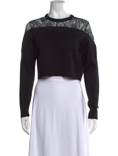 Pre-owned Tibi Merino Wool Crew Neck Sweater In Black