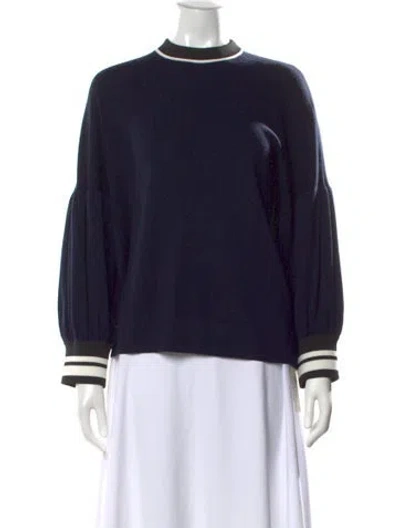 Pre-owned Tibi Merino Wool Crew Neck Sweater In Blue