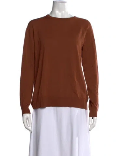 Pre-owned Tibi Merino Wool Crew Neck Sweater In Brown