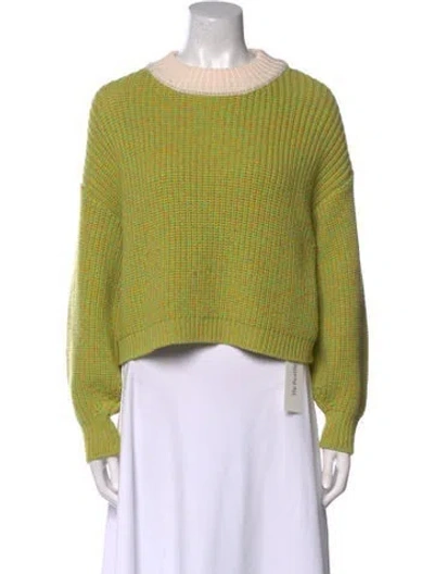 Pre-owned Tibi Merino Wool Crew Neck Sweater In Green