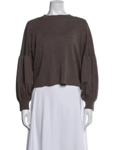 Pre-owned Tibi Merino Wool Crew Neck Sweater In Green