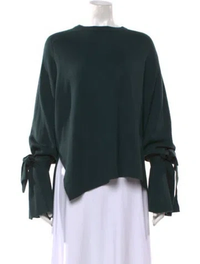 Pre-owned Tibi Merino Wool Crew Neck Sweater In Green