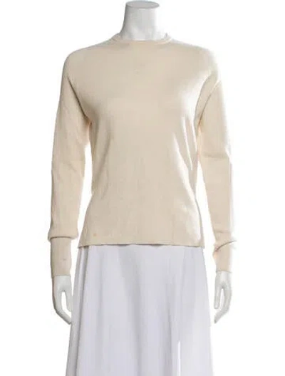 Pre-owned Tibi Merino Wool Crew Neck Sweater In Neutrals