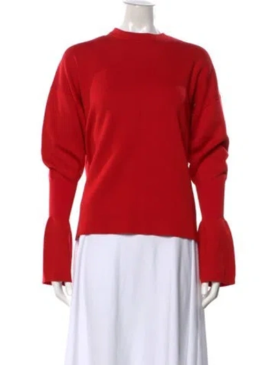 Pre-owned Tibi Merino Wool Crew Neck Sweater In Red