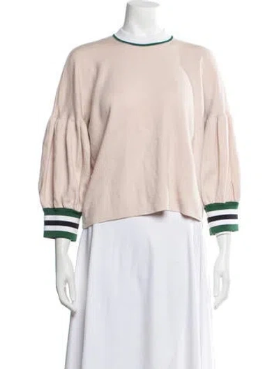 Pre-owned Tibi Merino Wool Crew Neck Top In Neutrals