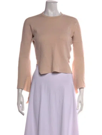 Pre-owned Tibi Merino Wool Crew Neck Top In Neutrals/pink