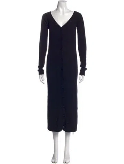 Pre-owned Tibi Merino Wool Long Dress In Blue
