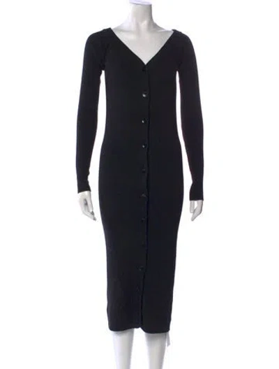 Pre-owned Tibi Merino Wool Midi Length Dress In Black