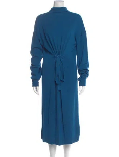 Pre-owned Tibi Merino Wool Midi Length Dress In Blue