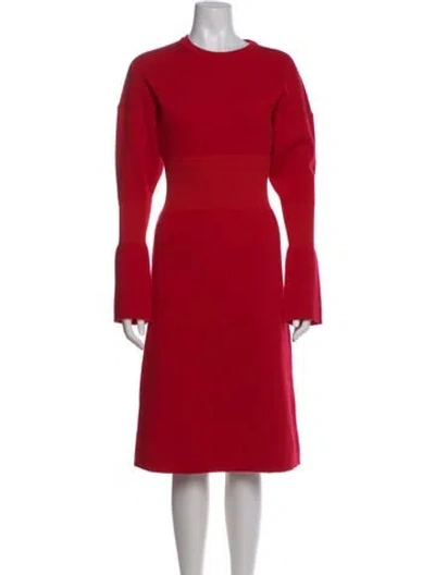 Pre-owned Tibi Merino Wool Midi Length Dress In Orange