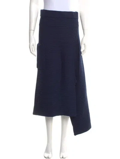 Pre-owned Tibi Merino Wool Midi Length Skirt In Blue