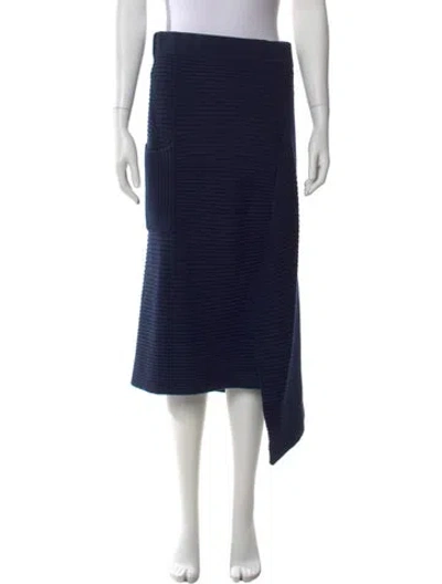 Pre-owned Tibi Merino Wool Midi Length Skirt In Blue