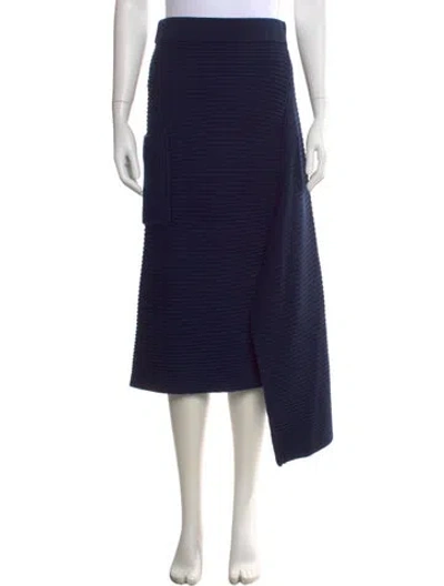 Pre-owned Tibi Merino Wool Midi Length Skirt In Blue