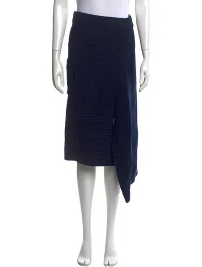 Pre-owned Tibi Merino Wool Midi Length Skirt In Blue