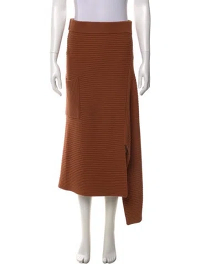 Pre-owned Tibi Merino Wool Midi Length Skirt In Brown
