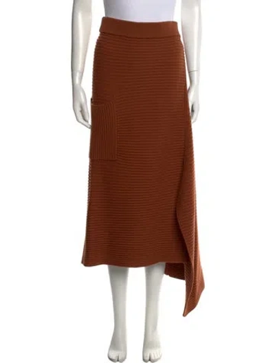 Pre-owned Tibi Merino Wool Midi Length Skirt In Brown