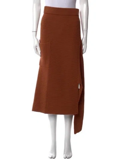 Pre-owned Tibi Merino Wool Midi Length Skirt In Brown