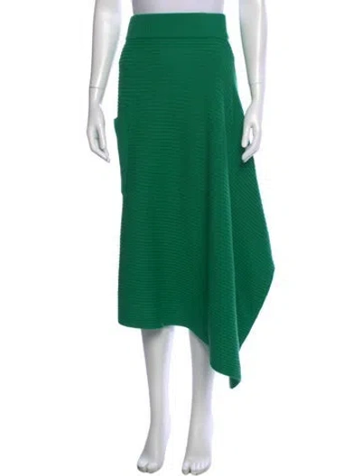 Pre-owned Tibi Merino Wool Midi Length Skirt In Green