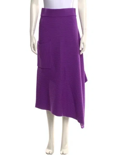 Pre-owned Tibi Merino Wool Midi Length Skirt In Purple