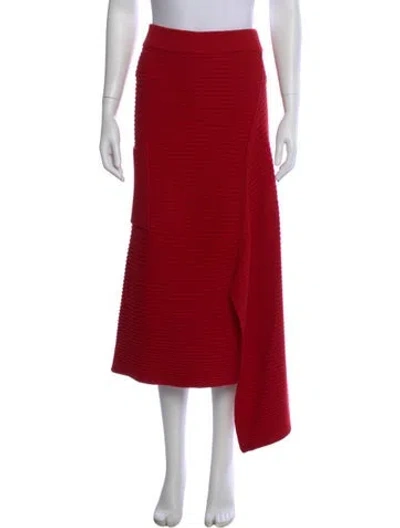 Pre-owned Tibi Merino Wool Midi Length Skirt In Red