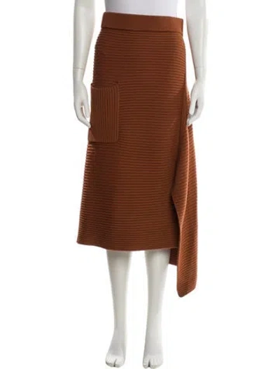 Pre-owned Tibi Merino Wool Midi Length Skirt W/ Tags In Brown