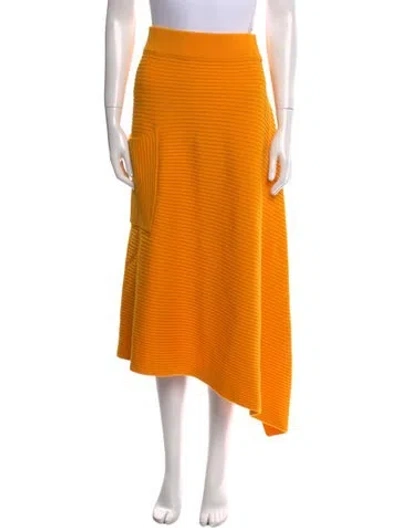 Pre-owned Tibi Merino Wool Midi Length Skirt In Yellow