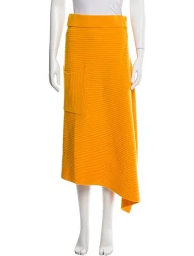 Pre-owned Tibi Merino Wool Midi Length Skirt In Yellow