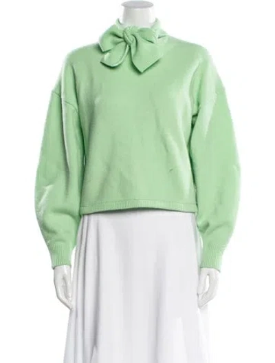 Pre-owned Tibi Merino Wool Mock Neck Sweater In Green