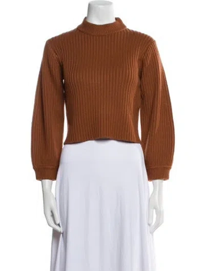 Pre-owned Tibi Merino Wool Mock Neck Sweater In Multi