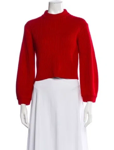 Pre-owned Tibi Merino Wool Mock Neck Sweater In Red