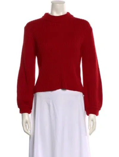 Pre-owned Tibi Merino Wool Mock Neck Sweater In Red
