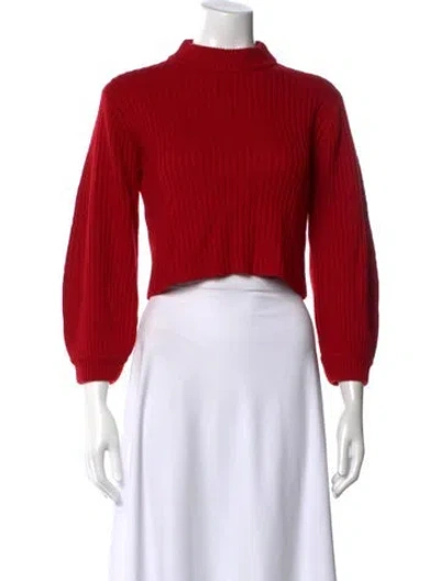 Pre-owned Tibi Merino Wool Mock Neck Sweater In Red