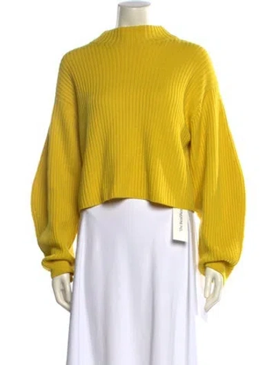 Pre-owned Tibi Merino Wool Mock Neck Sweater In Yellow