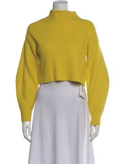 Pre-owned Tibi Merino Wool Mock Neck Sweater In Yellow