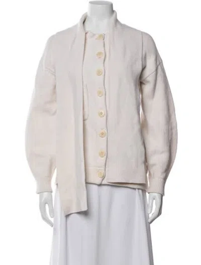 Pre-owned Tibi Merino Wool Open Front Sweater In Neutrals