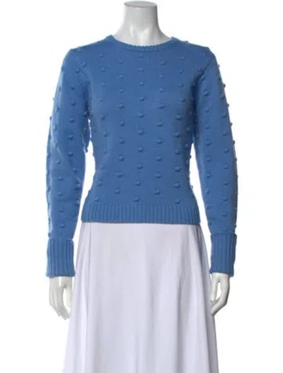 Pre-owned Tibi Merino Wool Patterned Sweater In Blue