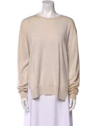 Pre-owned Tibi Merino Wool Scoop Neck Sweater W/ Tags In Neutral