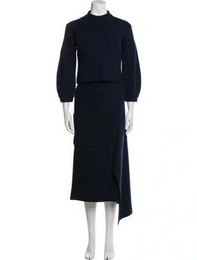 Pre-owned Tibi Merino Wool Skirt Set In Blue
