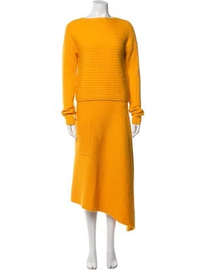 Pre-owned Tibi Merino Wool Skirt Set In Yellow