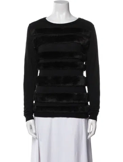Pre-owned Tibi Merino Wool Striped Sweater In Black