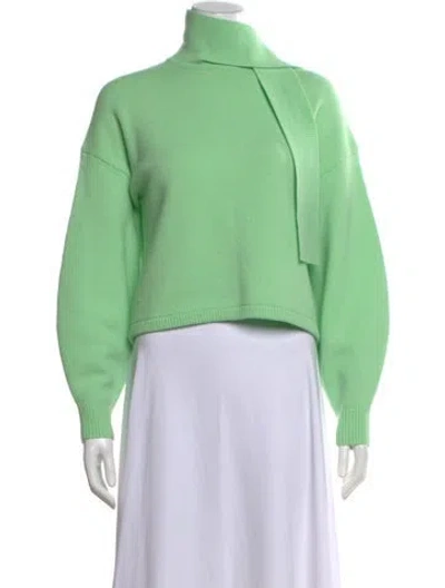 Pre-owned Tibi Merino Wool Turtleneck Sweater In Green
