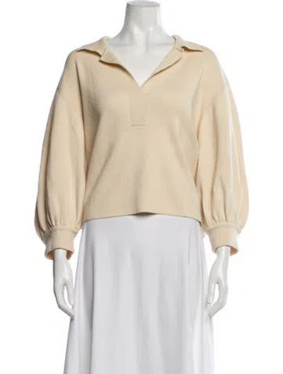 Pre-owned Tibi Merino Wool V-neck Sweater In Neutral