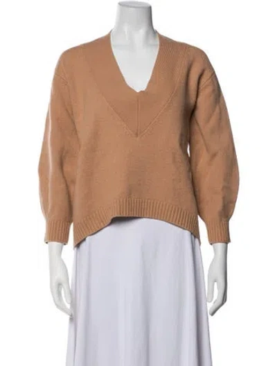 Pre-owned Tibi Merino Wool V-neck Sweater In Neutrals