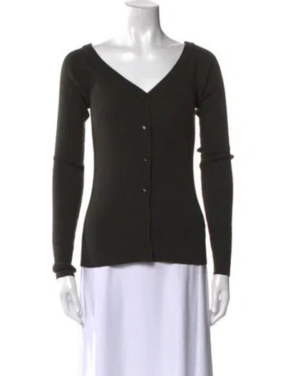 Pre-owned Tibi Merino Wool V-neck Top In Black