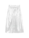 Tibi Metallic Pull-on Skirt In Silver
