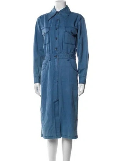 Pre-owned Tibi Midi Length Dress In Blue