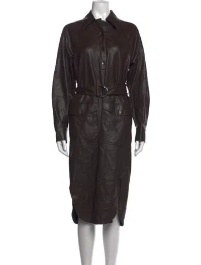 Pre-owned Tibi Midi Length Dress In Brown