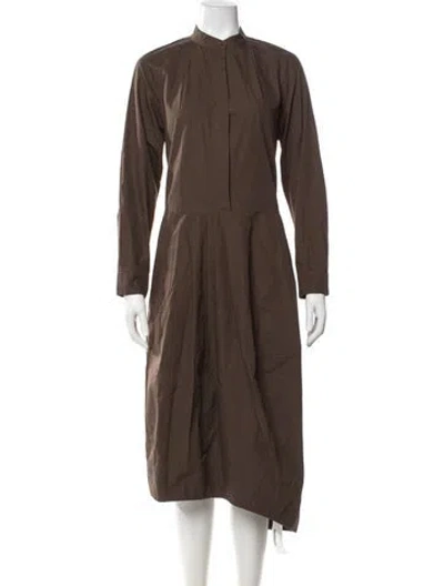 Pre-owned Tibi Midi Length Dress In Brown