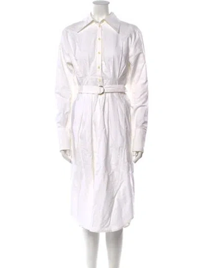 Pre-owned Tibi Midi Length Dress In White